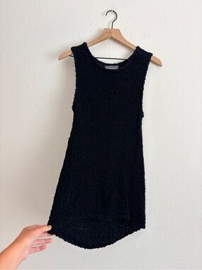 Michael Stars Black Open Knit Tunic Top